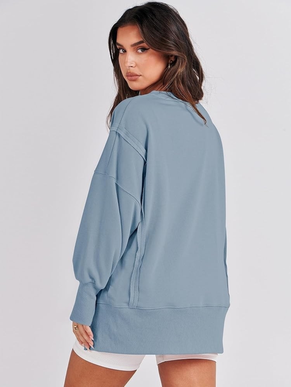 ANRABESS Womens Oversized Sweatshirts Crew Neck Long Sleeve Shirts Casual Loose - Picture 5 of 10